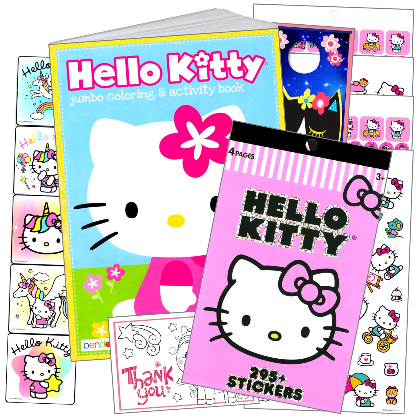 Hello Kitty Coloring Books and Stickers Bundle Includes Coloring Book Set, Hello Kitty Stickers, Reward Sticker Set, and More