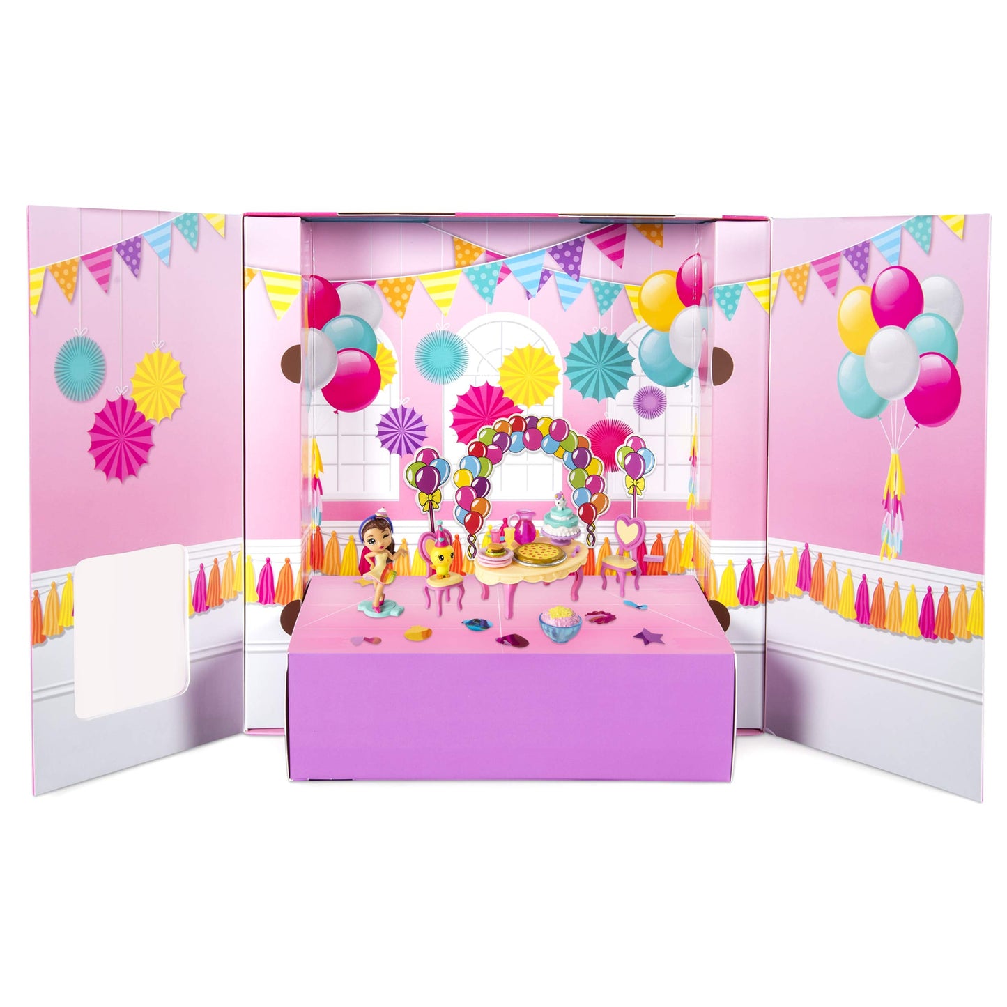 Party Popteenies - Rainbow Unicorn Party Surprise Box Playset with Confetti limited availability Collectible Mini Doll and Accessories for Ages 4 and Up (Packaging may vary)