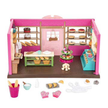 Lil Woodzeez - Tickle-Your-Taste-Buds Bakery - Dollhouse Playset With Furnitures & Accessories - Pretend Play Toy For Kids Age 3