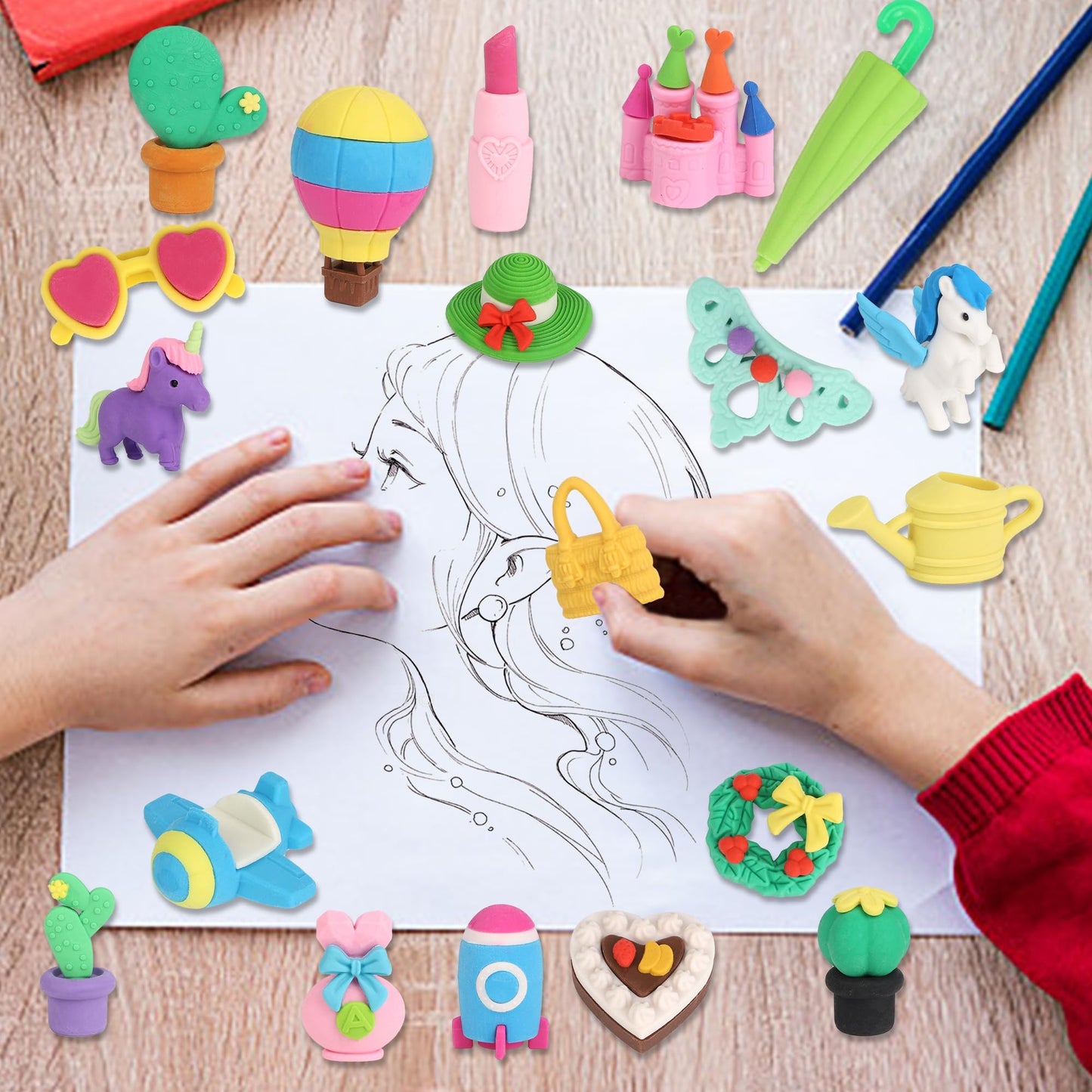 Cllayees 72 Pcs Erasers For Kids, Mini Pencil Eraser Bulk Classroom Prizes, Fun Puzzle Erasers For Girl Preschool Elementary Student, Back To School Supplies