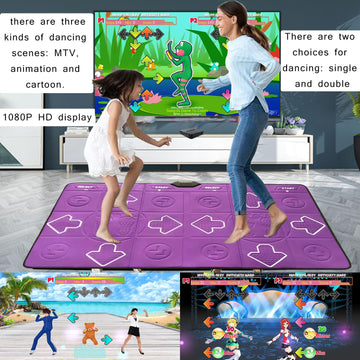 Yrprsodf Dance Mat For Kids And Adults, Double User Wireless Dance Pad Game For Tv, Exercise Dancing Mat For Family Games,Gifts