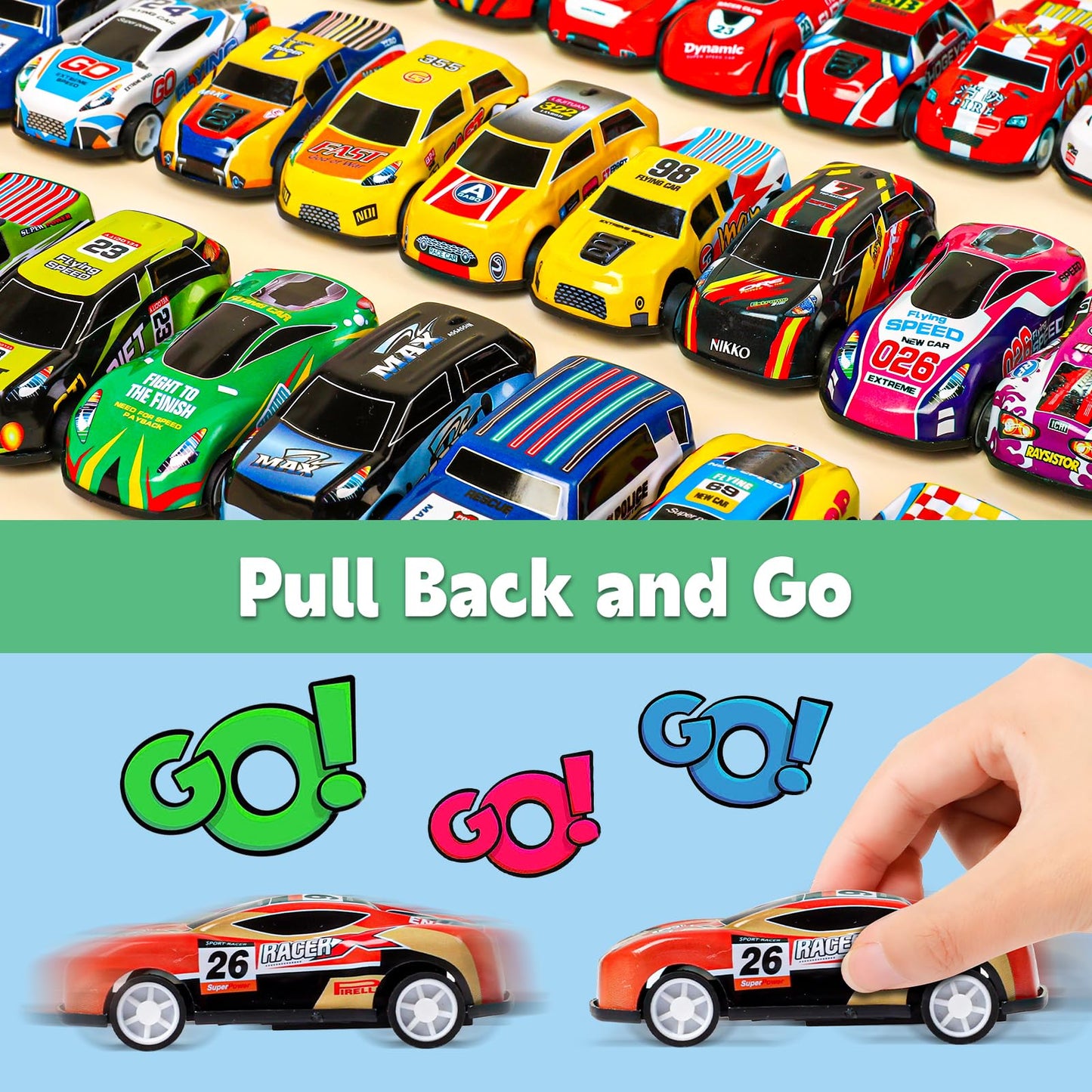 Azen 30 Pcs Pull Back Cars Party Favors For Kids 4-8 8-12, Mini Vehicles Toy Bulk, Party Favor Race Cars Toys, Goodie Bag Stuffers For Birthday Party