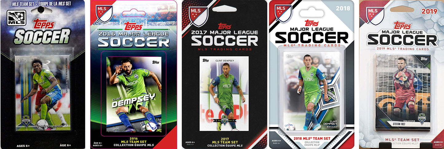C & I Collectibles Mls Seattle Sounders 5 Different Licensed Trading Card Team Sets