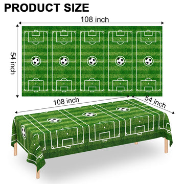 Wnink 4 Pack Soccer Table Cloth Plastic Tablecloth Soccer Party Disposable Table Cover Soccer Party Supplies Plastic Soccer Them