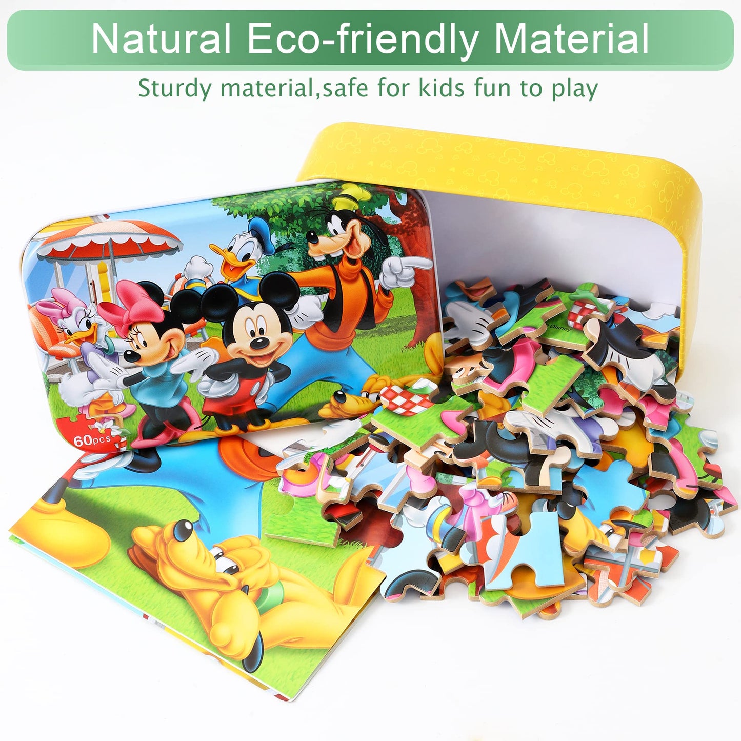 Mzzotoy Puzzles For Kids Ages 4-8, 60 Piece Puzzles For Kids Ages 3-5 In A Metal Box Girls And Boys Learning Educational Jigsaw