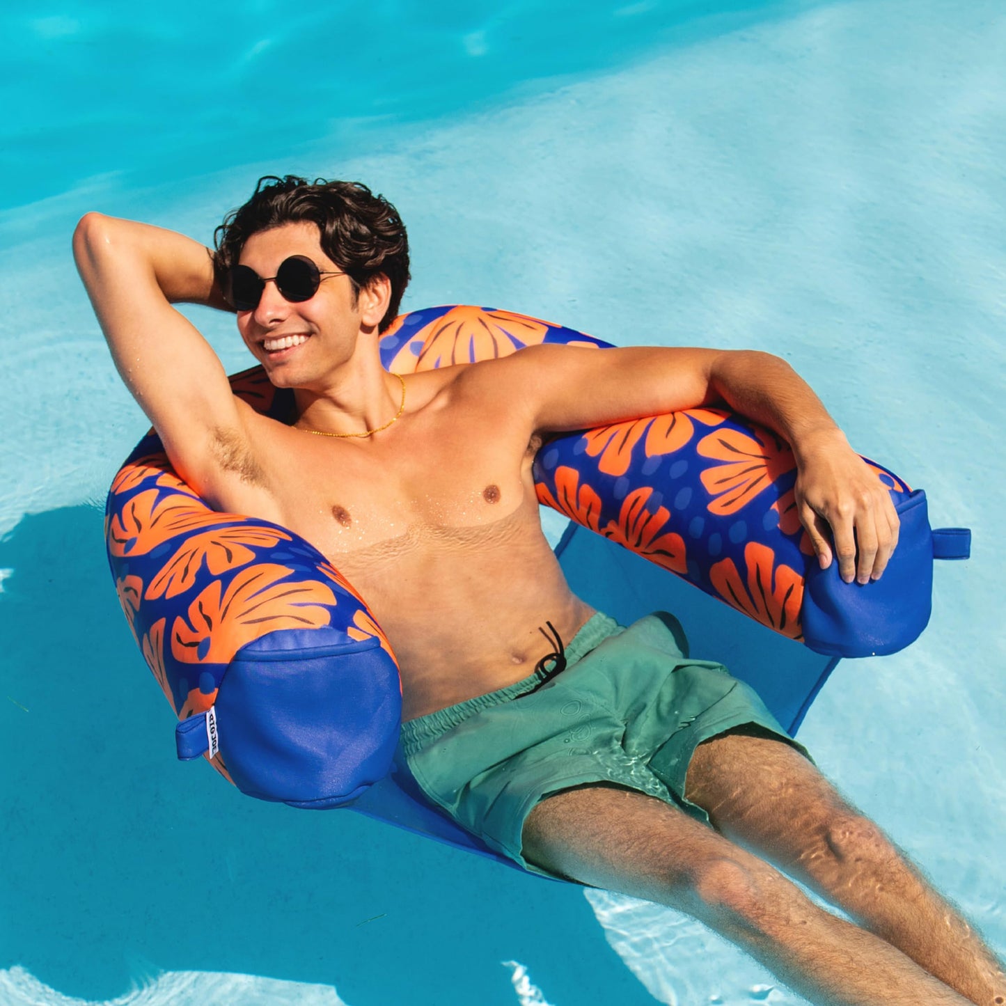 Big Joe Shaka Sling Xl Pool Float, Sweet Shells Berry, Doubled-Sided Mesh, Quick Draining Fabric, No Inflation Needed