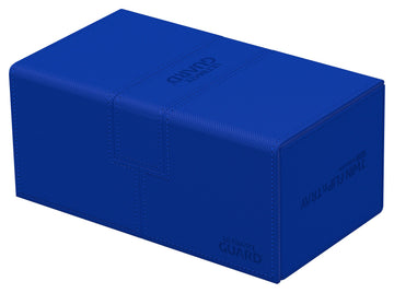 Ultimate Guard Twin Flip'N'Tray 200+, Deck Case For 200 Double-Sleeved Tcg Cards + Dice Tray, Blue, Independent Magnetic Closure & Microfiber Inner Lining