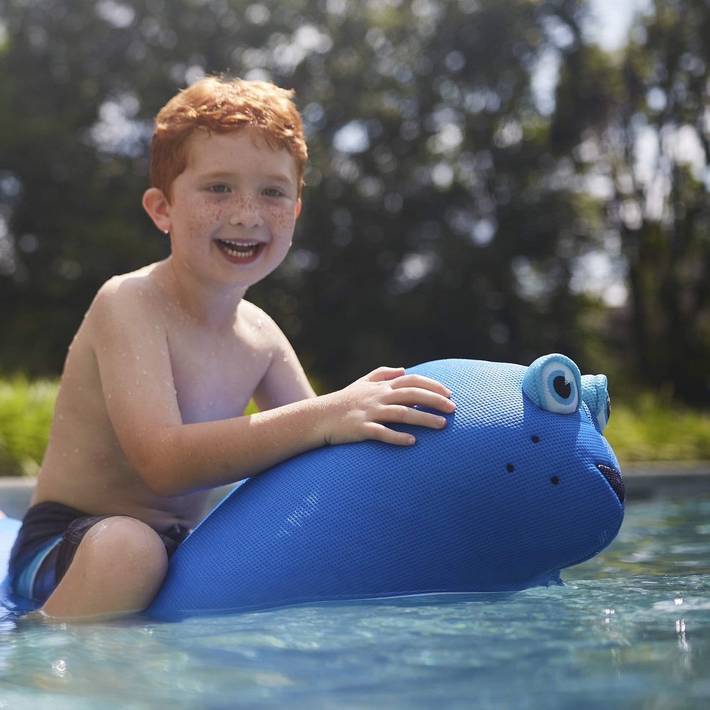 Big Joe Pool Petz Large Seal No Inflation Needed Animal Floating Pool Toy, Seal Shape Mesh,