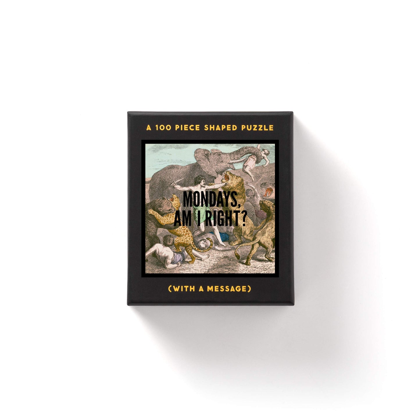 Brass Monkey Mondays, Am I Right? 100-Piece Mini Jigsaw Puzzle, 7.25 x 7.25 - Funny Jigsaw Puzzle with Black Foil Accents