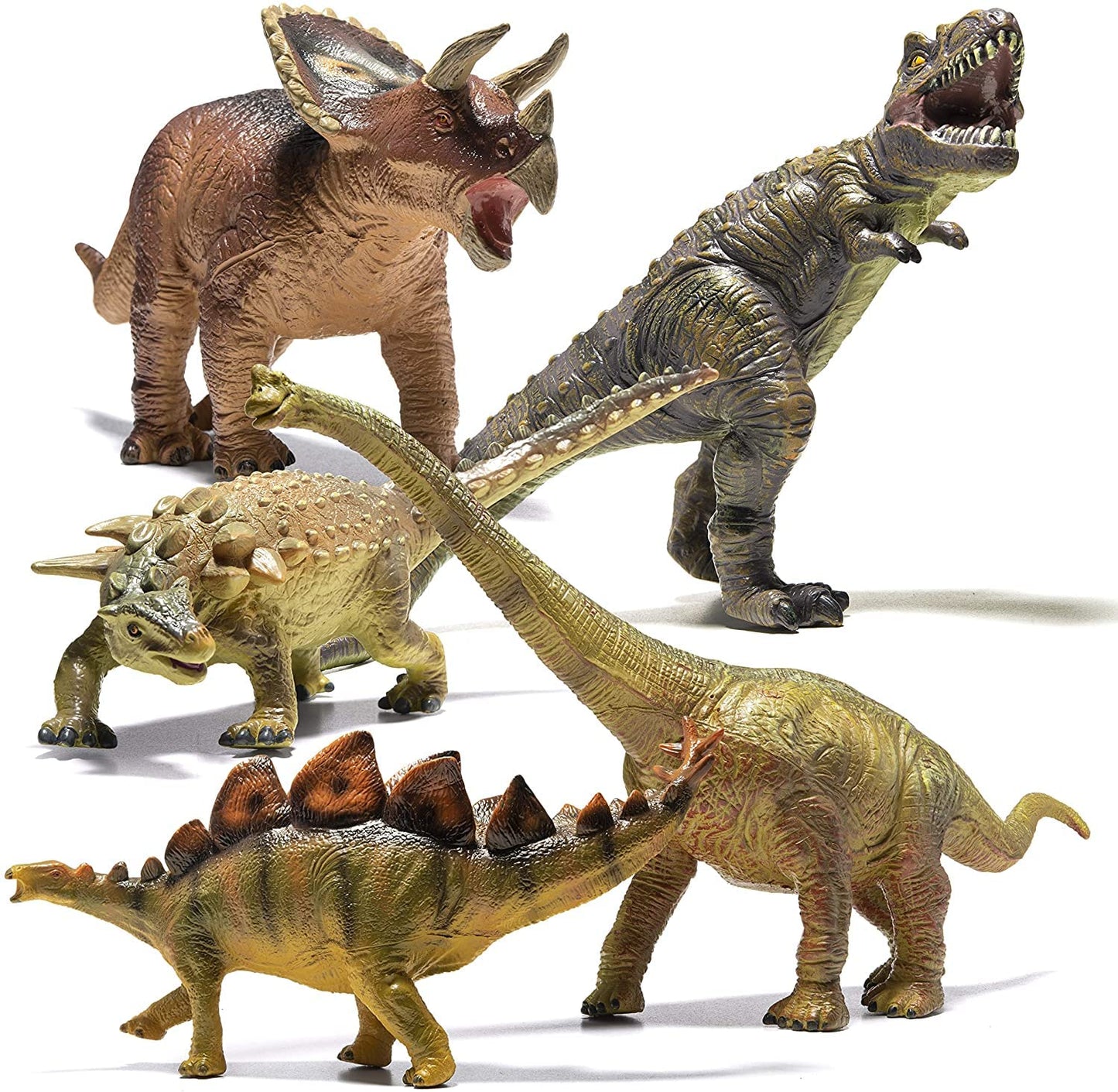 Prextex Jumbo Dinosaur Toys Set - 5 Pcs Large, Realistic Dinosaur Toys For Kids - Lifelike Dinosaur Toys Figures For Play And Le