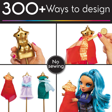 Rainbow High Dream & Design Fashion Studio Playset with Exclusive Blue Skyler Doll, Blue, No Sew Fashion Kit, Model 587514C3