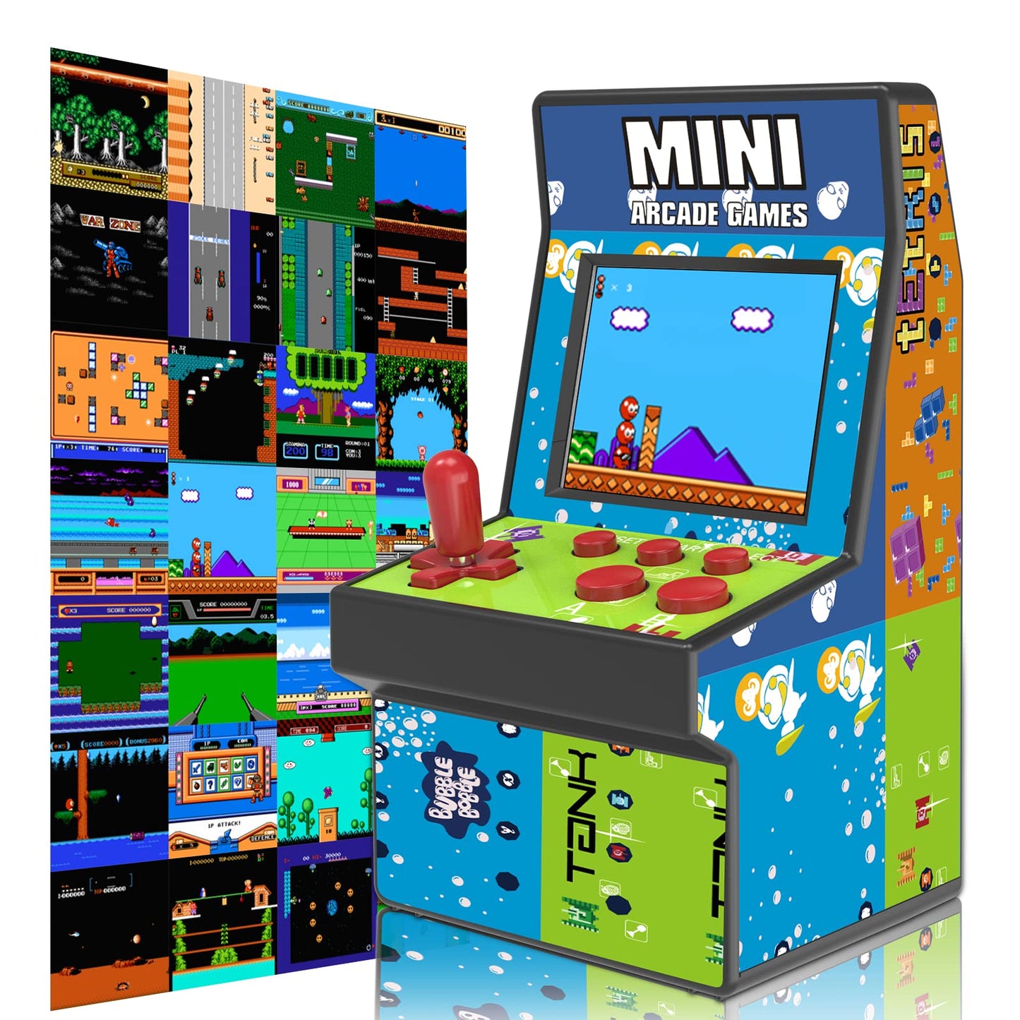 E-Mods Gaming Mini Arcade Games 2.8'' Large Screen Preloaded 200 Classic Mini Handheld Arcade Game Machine For Kids,Aa Battery