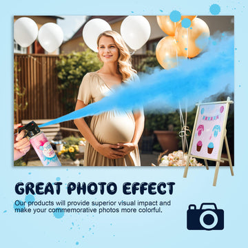 Popuparty Gender Reveal Fire Extinguisher Color Blasters, 2 Blue Blasters For Baby Boy Gender Reveal