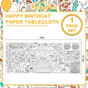 Giant Coloring Poster For Classroom Wall - Versatile 31.5 X 72 Inches Birthday Activity Poster/Table Cover, School Parties, Birt