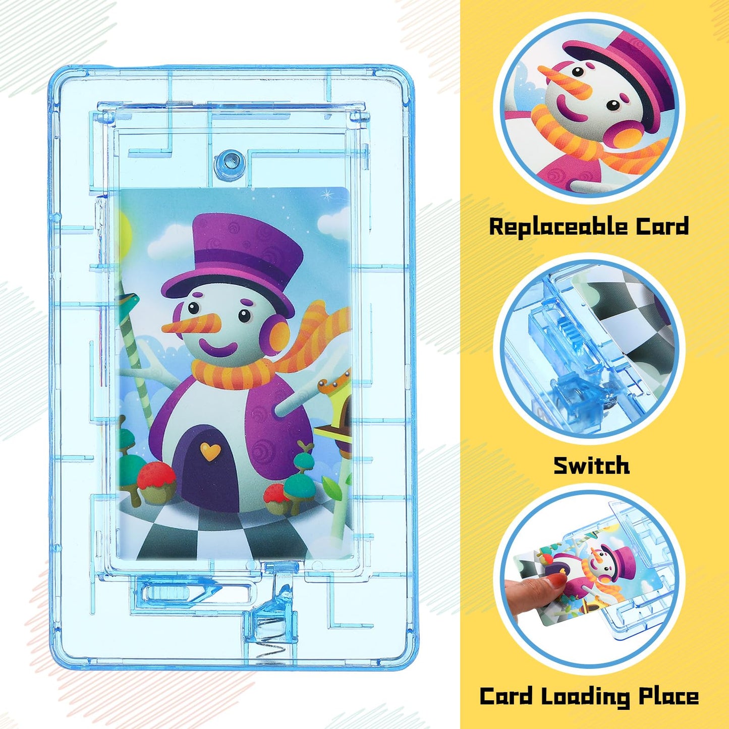 Hydren 2-Piece Plastic Maze Puzzle Card Holder, Transparent & Blue, Money Maze Box For Cash, Gift Card Protector, Interesting Ga
