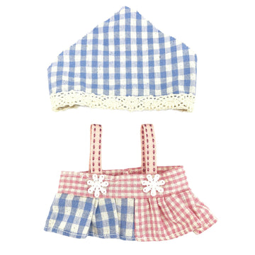 Clothes for Doll(NO Doll Included) 15/17cm Doll Clothes Set for Doll Outfit Accessories for Dolls(Plaid Dress)