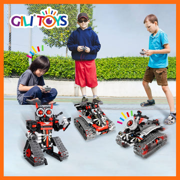 GILI Robot Building Remote Control Gift STEM Building Kit for Boys 8-12 - 3 in 1 Educational Toys for 6 7 8 9 10 11 12 + Year Ol