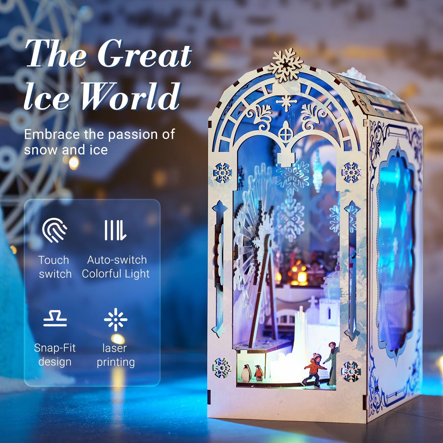 Marycele Book Nook Kit, Diy Dollhouse Bookshelf Insert Decor,3D Puzzles Wooden Booknook With Led Light, Diy Kits For Adults Craf