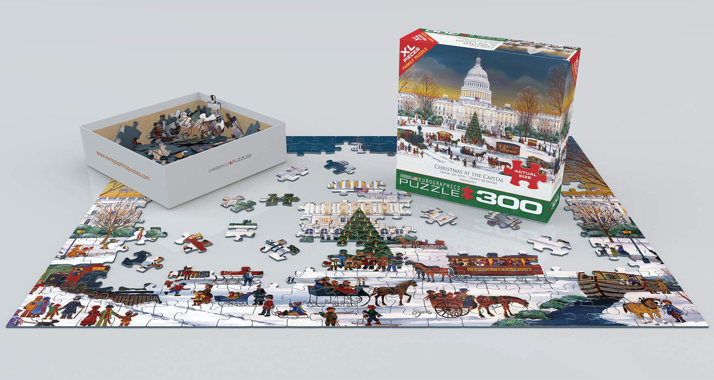 EuroGraphics Christmas at The Capitol 300 Piece Puzzle - Cardboard, Family Fun, Model 8300-5403