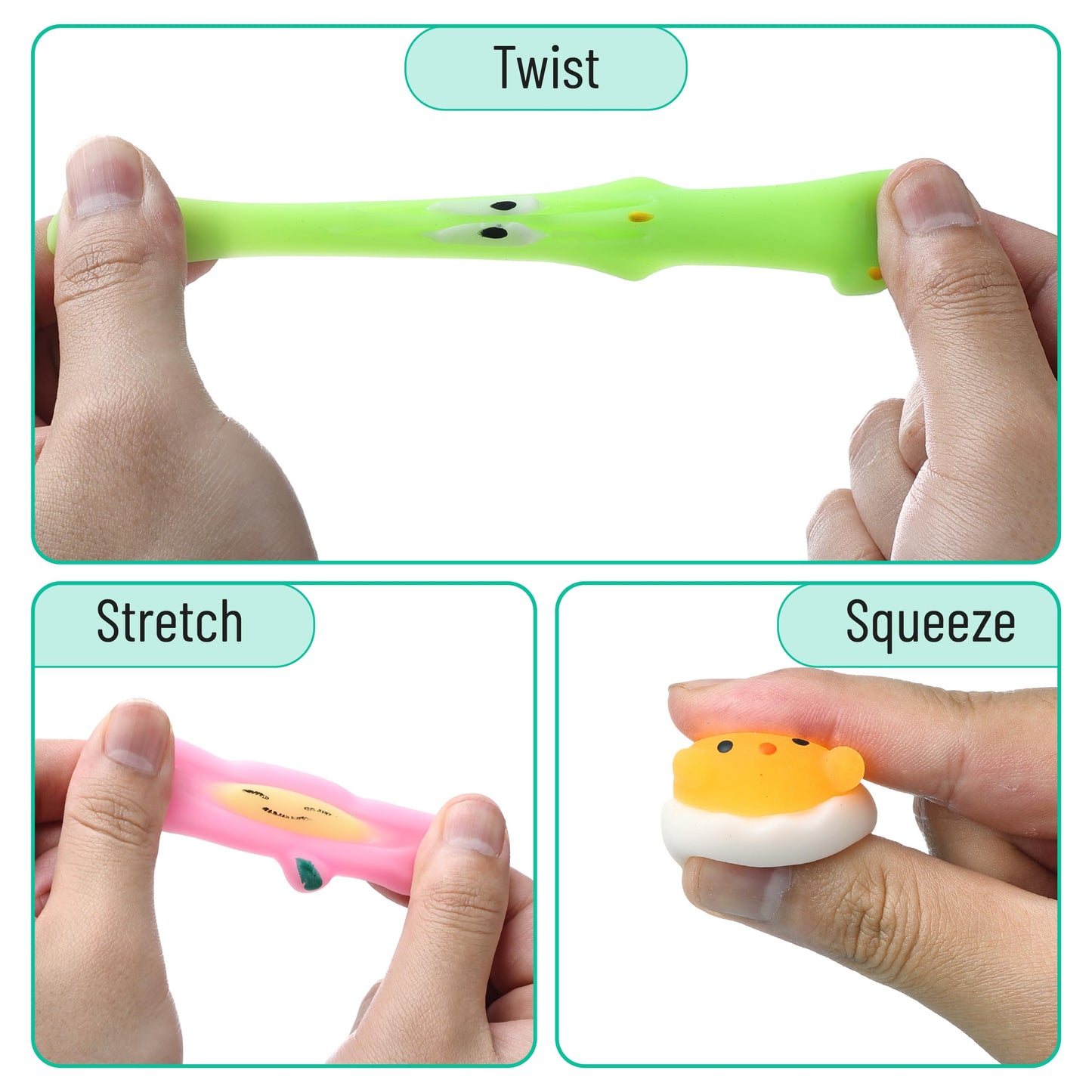 Mr. Pen- Easter Squishy Toys For Kids, 48 Pack, 24 Designs Of Easter Squishies For Kids