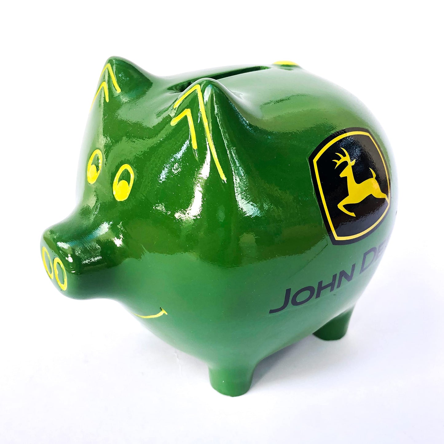 Official Licensed John Deere Green Pig Savings Bank 6921 - Medium Sized, Polyresin Piggy Bank
