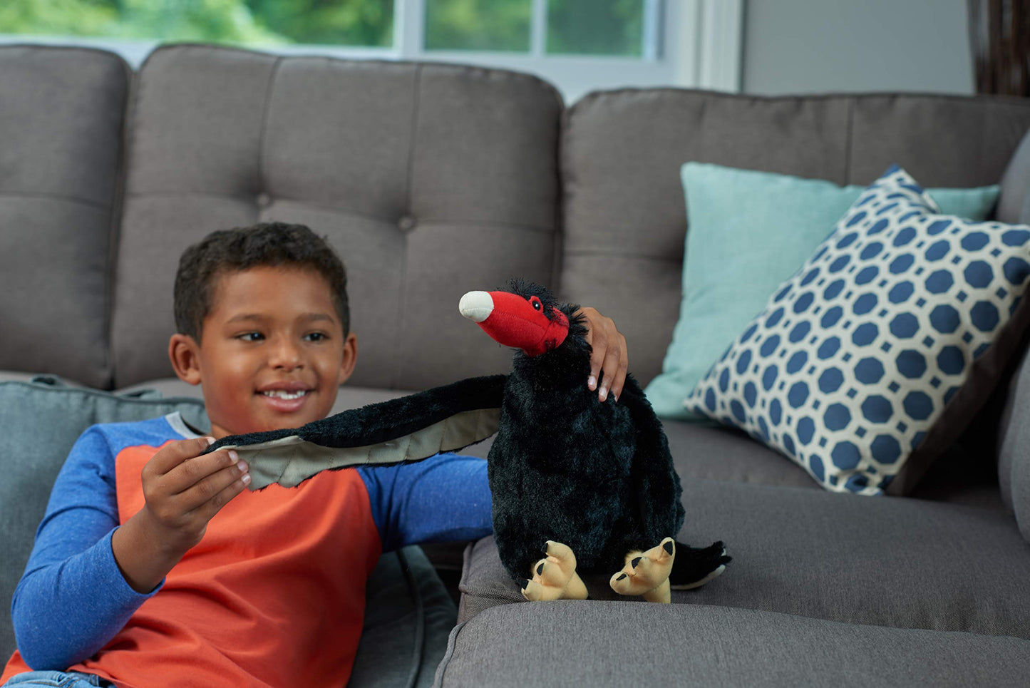 WILD REPUBLIC Turkey Vulture Plush Toy, 12-Inch Black Stuffed Animal, Cuddlekins Model 11035