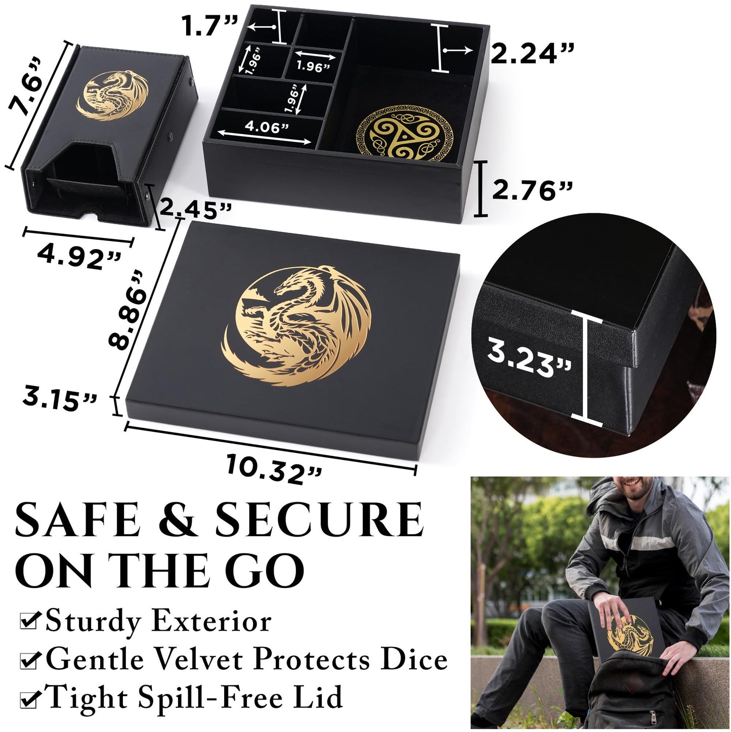 Dice Tray and Dice Tower for DND: All-in-One Tray, Storage & Large Tower for Random Rolls - Stores your Sets, Mini's etc, Perfec