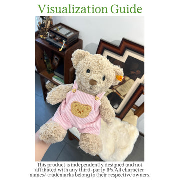 LICHADUOLE 9-12/30cm Teddy Bear Overalls Plush Animal Costume - Pink Corduroy Romper Bartholomew Bear Clothing(NO Doll)