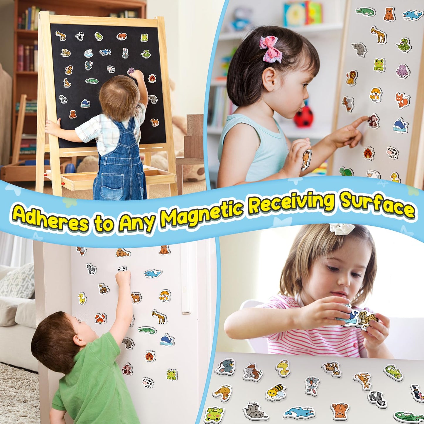 Broytain 40 Animal Fridge Magnets For Toddlers,Animal Foam Refrigerator Magnets Toys For Kids Whiteboard,Learning Games,Educatio