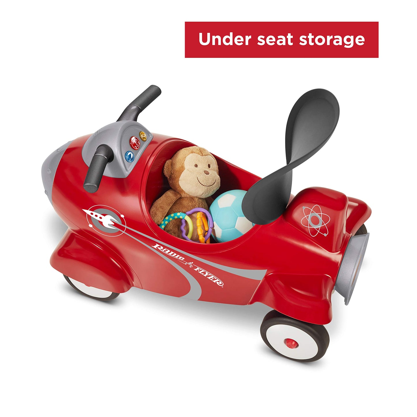Radio Flyer Retro Rocket Ride On, Red Ride On Toy For Age 12 Months To 36 Months