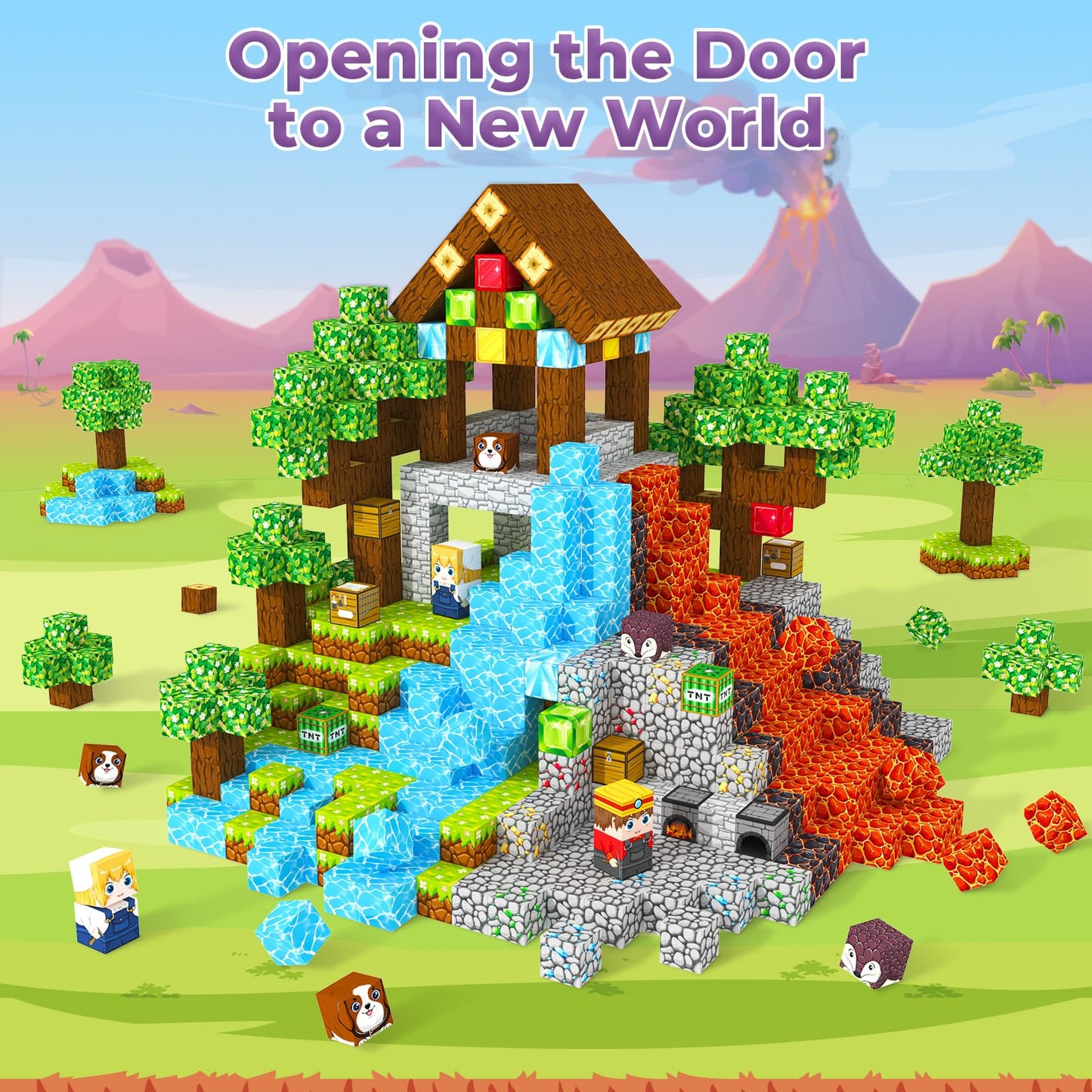 Magnetic Blocks, Magnetic Tiles Building Blocks, Magnet Cubes Toddler Kids Toys, Sensory Stem Toys For 3-5 4-6 5-7 6-8 Year Old