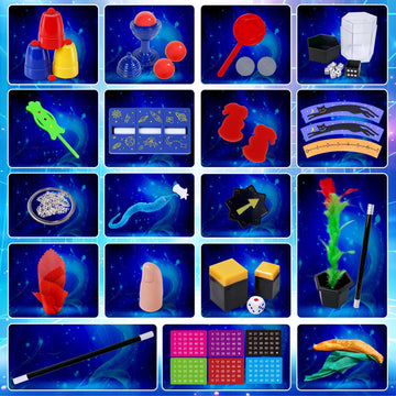 PATIFEED Magic Kit for Kids, 40 Easy Magic Tricks, Age 6-8, Multicolored, Plastic, Model JSTKH003