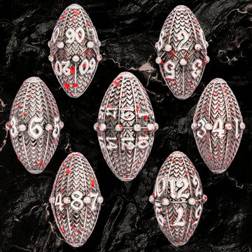 ARUOHHA DND Metal Dice Blood Splatter Dragon Egg Dice with Metal Box, Dungeons and Dragons Role Playing Game RPG D&D Dice Polyhe