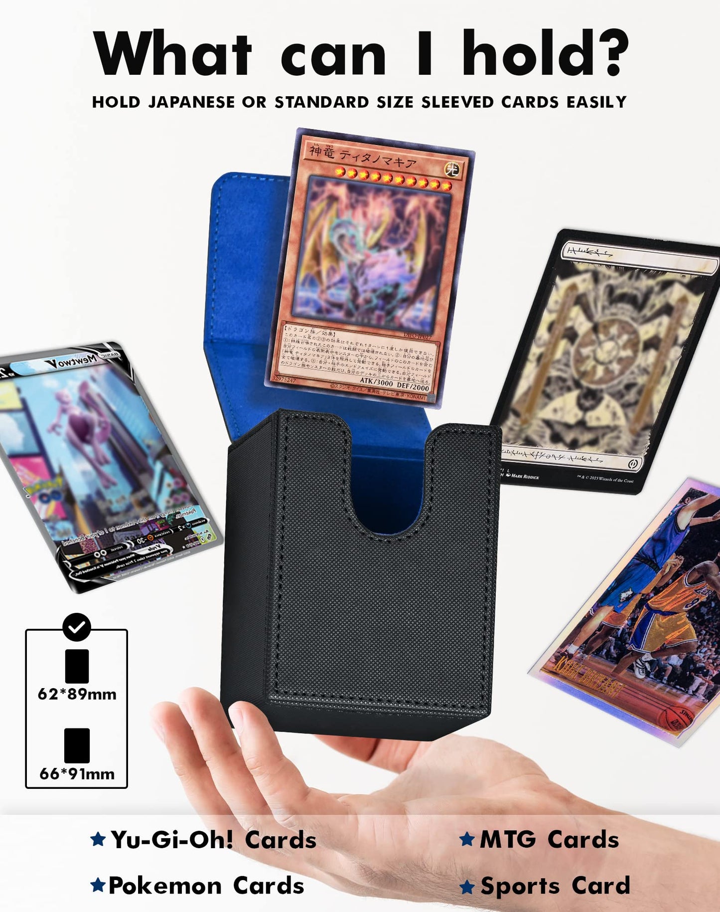 Zlca Card Deck Box For Mtg Yugioh Tcg, Card Storage Box With Dividers Holds 100+ Sleeved Cards, Premium Card Deck Case Compatible With Ccg Trading Cards (Green,Puzzle)
