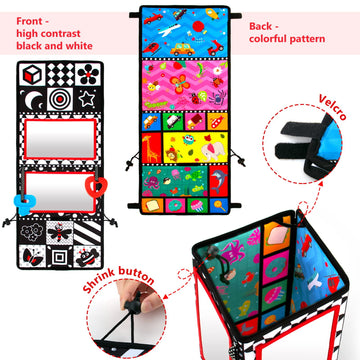 Teytoy Tummy Time Baby Mirror Toys,Black And White High Contrast Baby Tummy Time Toys, Double-Sided Baby Mirror Sensory Development Toys For Infants Newborn 0-6 Months