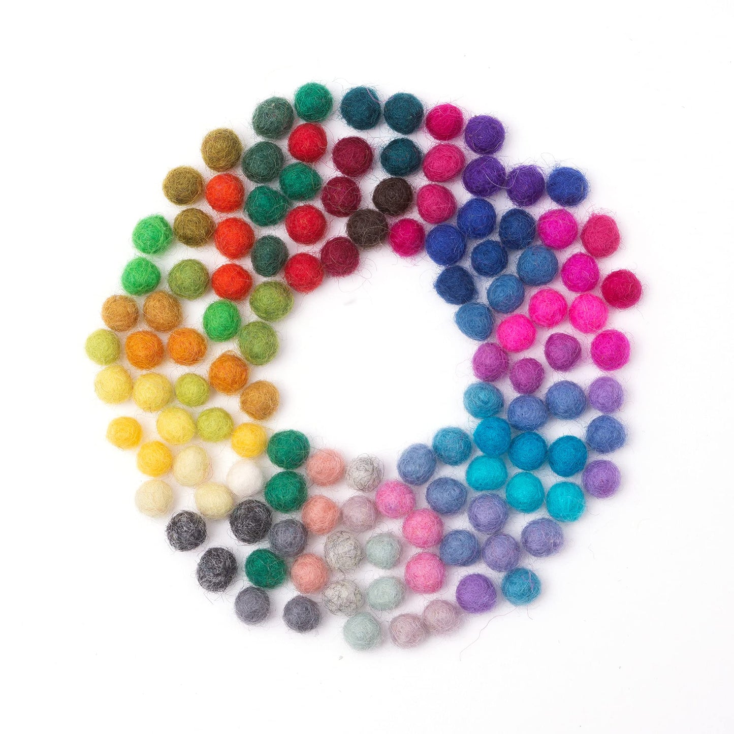 Glaciart One Wool Felt Balls Super Small (120 Pieces) 0.5 Centimeter - 0.2 Inch, Tiny Handmade Felted 40 Color (Red, Blue, Yello