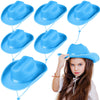 Hercicy 6 Pcs Kids Cowboy Hat Cowgirl Western Hat For Boys And Girls Dress Costume, Bachelor Party Supplies (Blue)