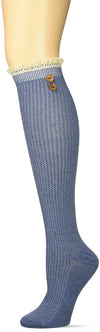 Britt'S Knits Boot Socks Ribbed With Lace, Light Gray, One Size