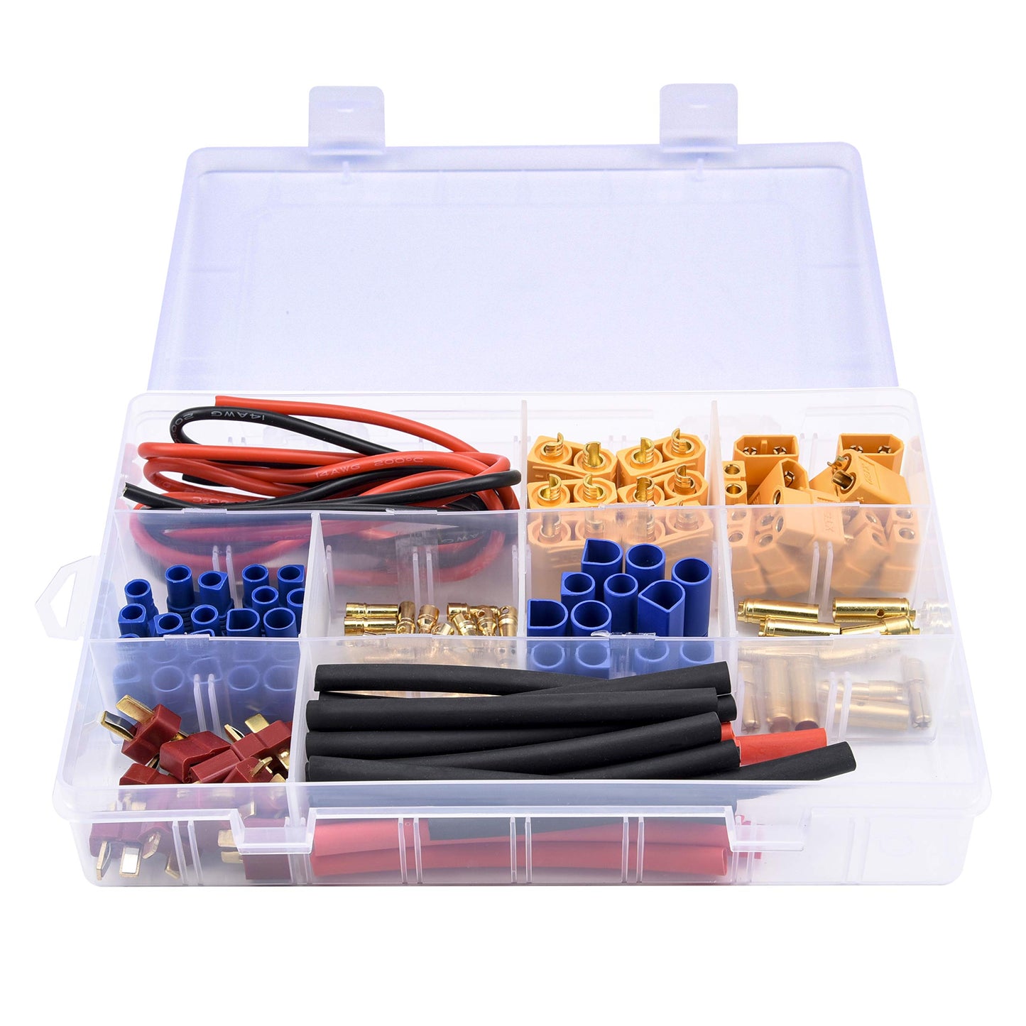 Readytosky XT60/XT90/EC3/EC5/T-Plug Male&Female Connector Adapters Kit+14AWG Silicone Wire+Shrink Tubings for RC ESC Motor Lipo