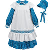 Cr Rolecos Colonial Costume Girls Prairie Pioneer Dress For Girls With Lace Pilgrim Costume Blue M Age Over 4 Years Old