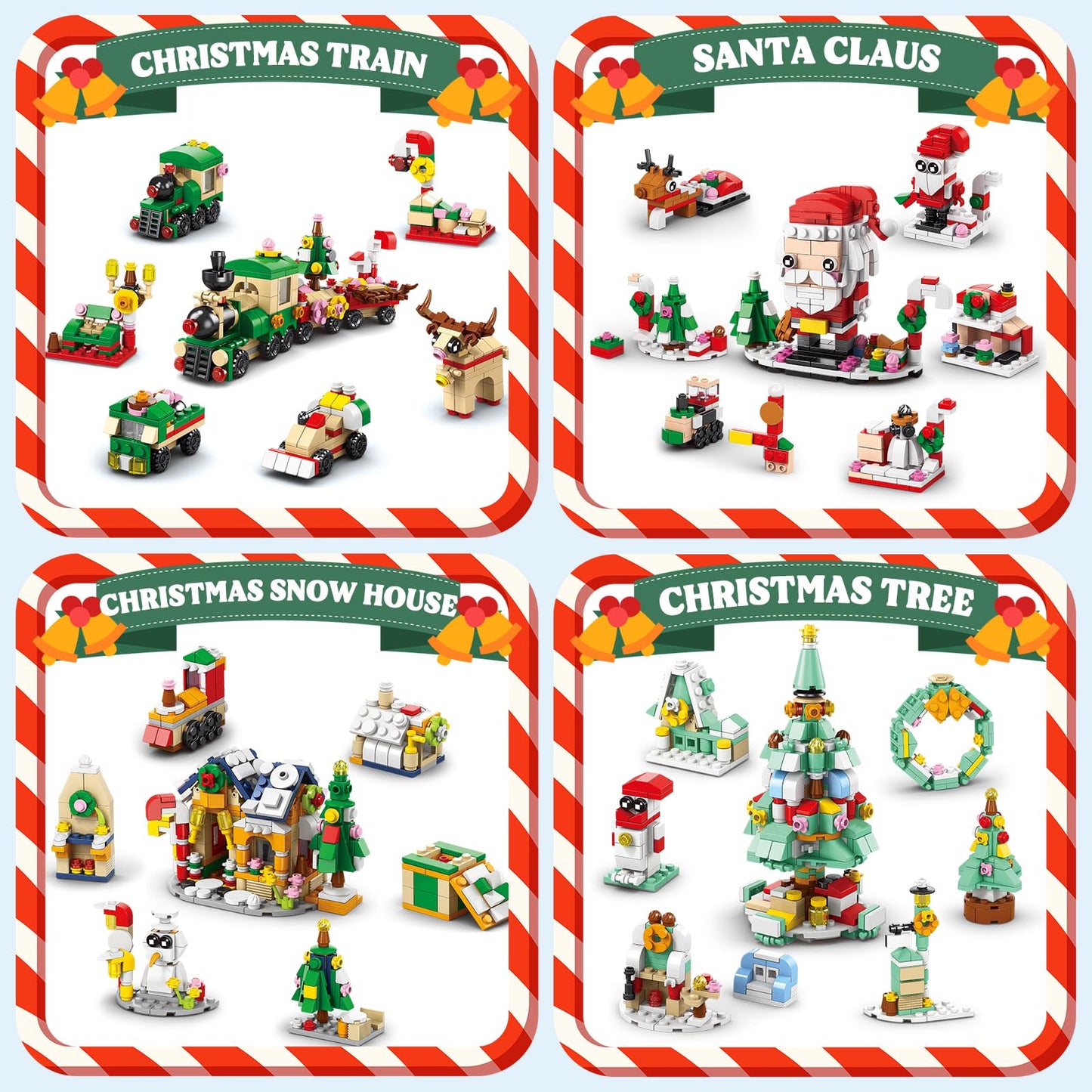 1123 Pieces Advent Calendar 2024 Building Blocks Set - 24 In 4 Building Brick Model For Countdown To Christmas - Gift Daily Coll