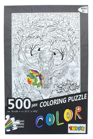 Toynk Deer 500 Piece Jigsaw Puzzle with 6 Markers, Multi-color, One Size, Paper