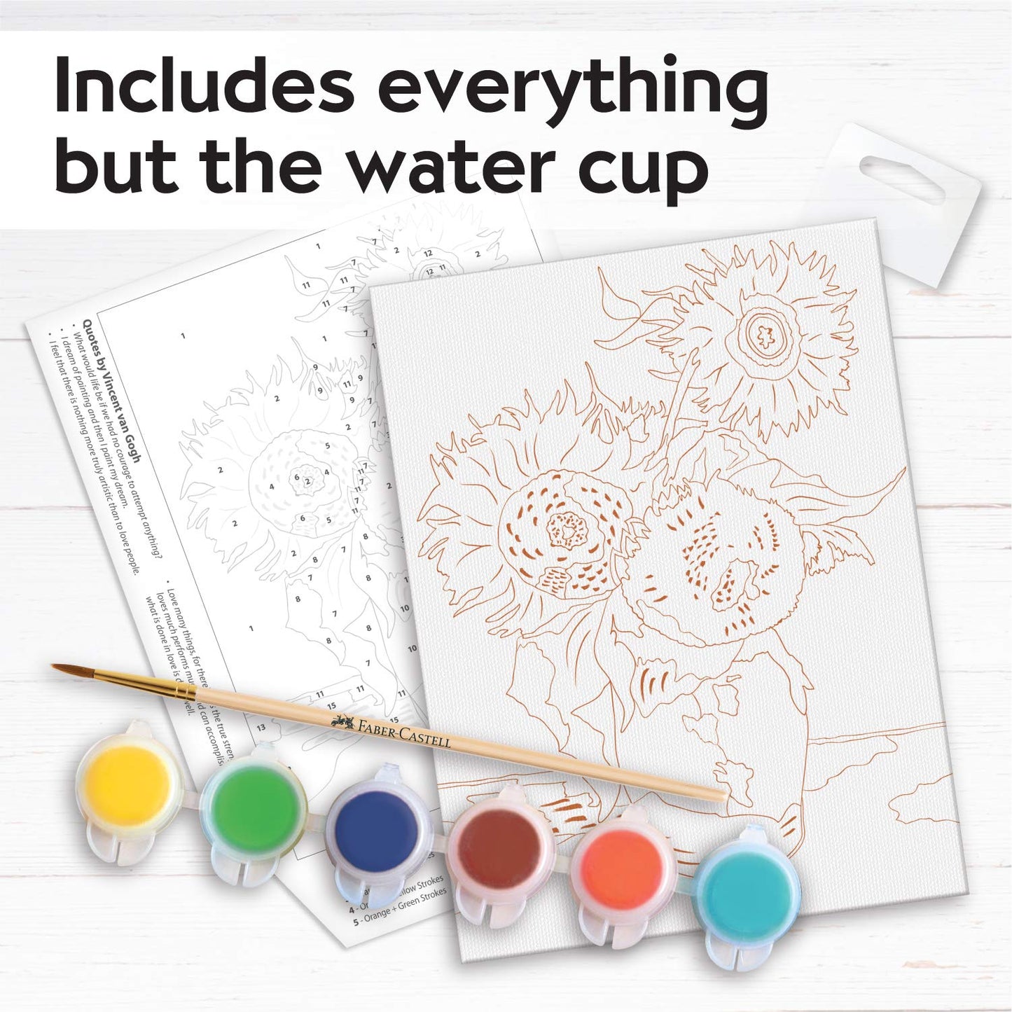 Faber-Castell Paint By Number Museum Series - Paint Your Own Sunflowers By Vincent Van Gogh (Packaging May Vary)