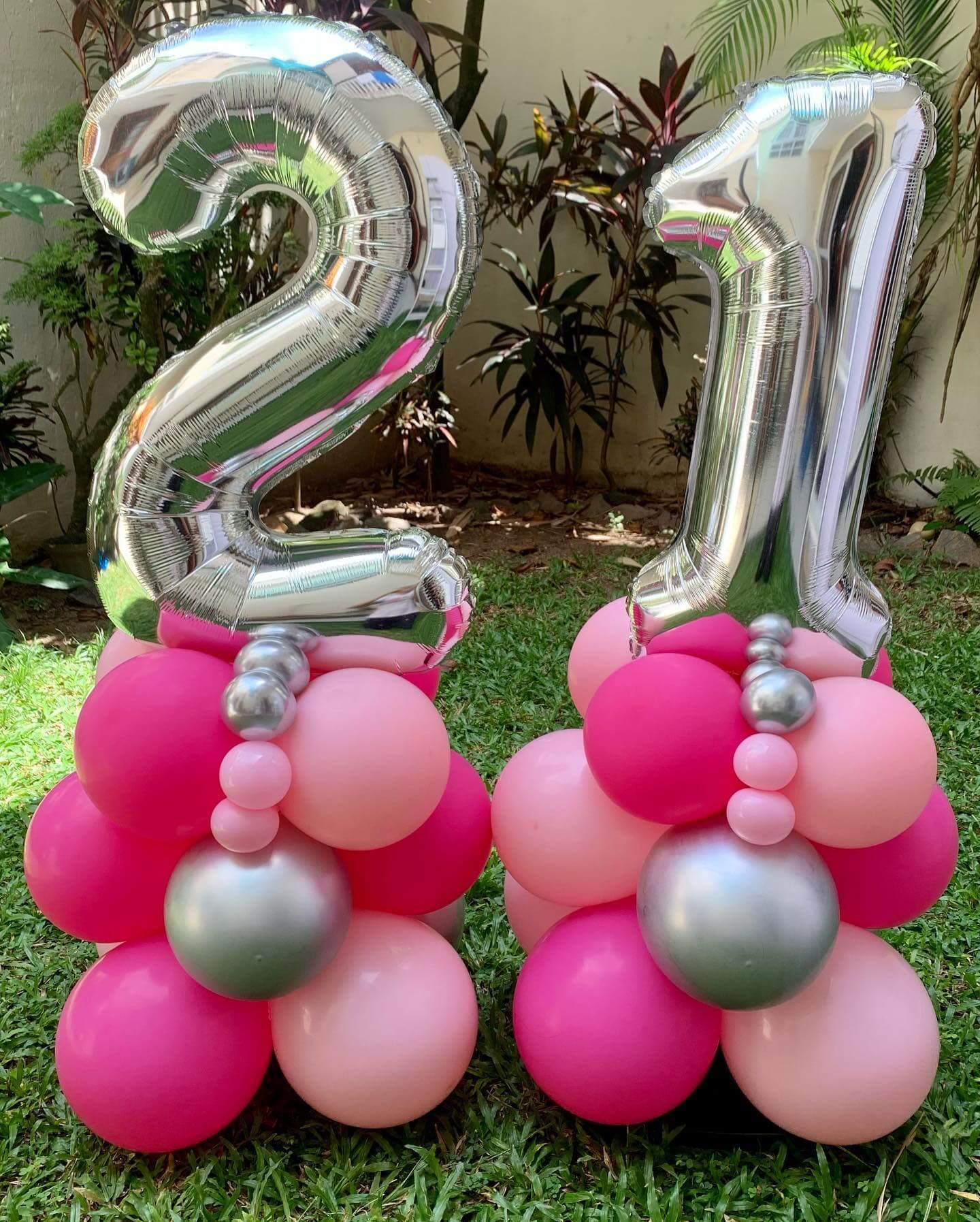 40 Inch Silver 21 Number Balloons Giant Jumbo Huge 12 Or 21 Foil Mylar Helium Number Digital Balloons Silver Birthday Mylar Digi