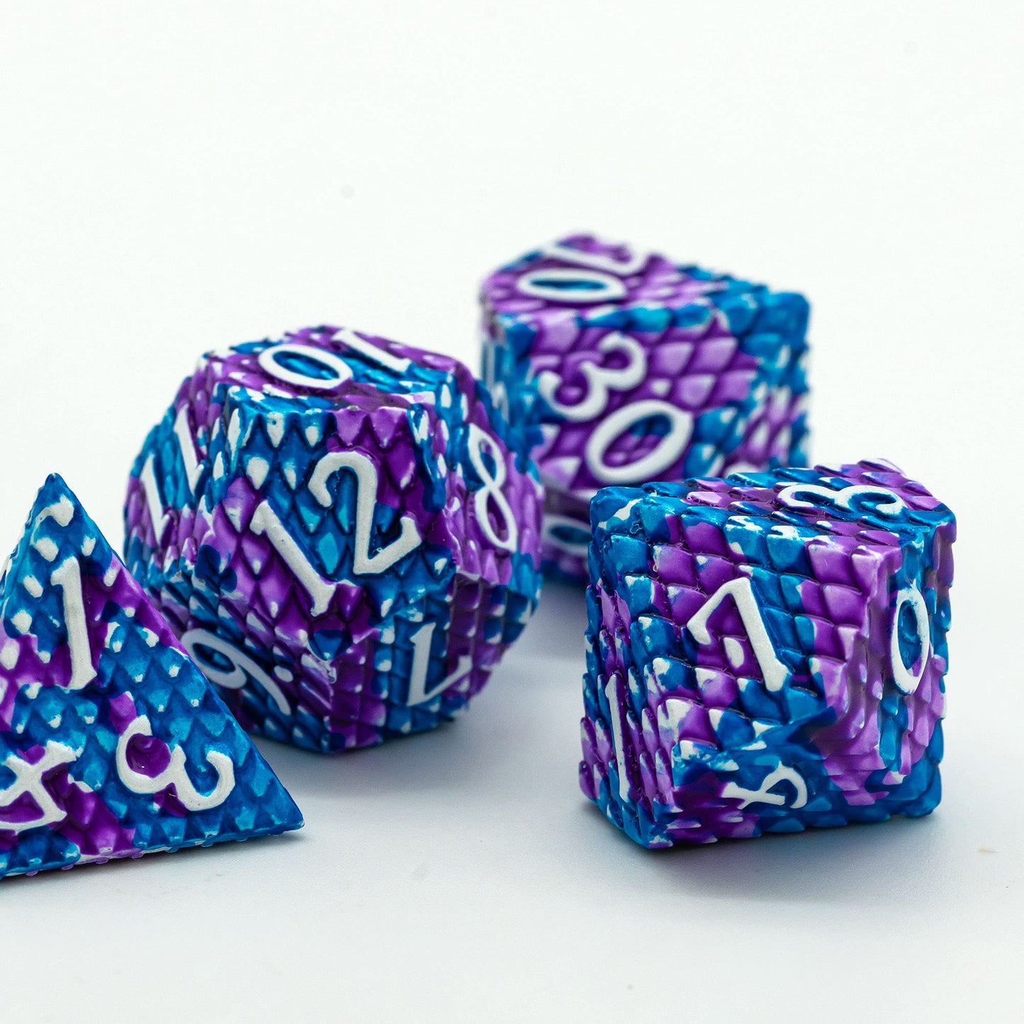UDIXI Metal Dice Set Dragon Scale Polyhedral D&D Dice with Leather Dice Pouch for Dungeons and Dragons Role Playing Games and Ot
