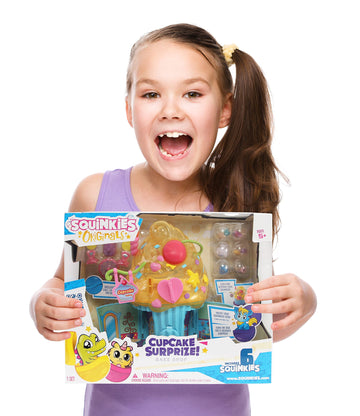 Squinkies Original Cupcake Surprize | Squishies Bake Shop Vending Machine | 9 Squishy Toys Included