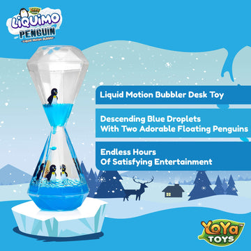 YoYa Toys Liquimo Penguin - Liquid Motion Bubbler for Kids and Adults - Penguin Theme - Satisfying Toys for Stress and Anxiety R