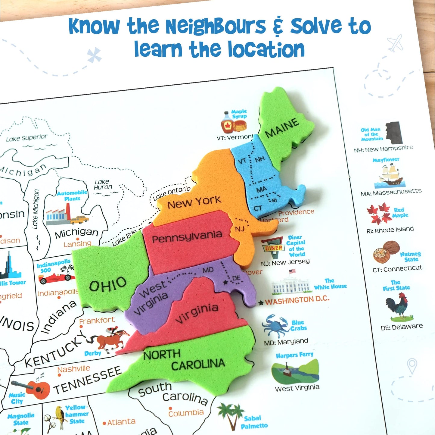 Imagimake Mapology United States Puzzle | Educational Toys For Kids 5-7 | Learn Usa States Along With Their Fun Facts | Puzzles For Kids Ages 4-8 | 6 Year Old Boy Gifts & Girl Gifts
