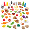 KidKraft 65-Piece Plastic Play Food Set for Play Kitchens, Fruits, Veggies, Sweets, Drinks and More, Gift for Ages 3+