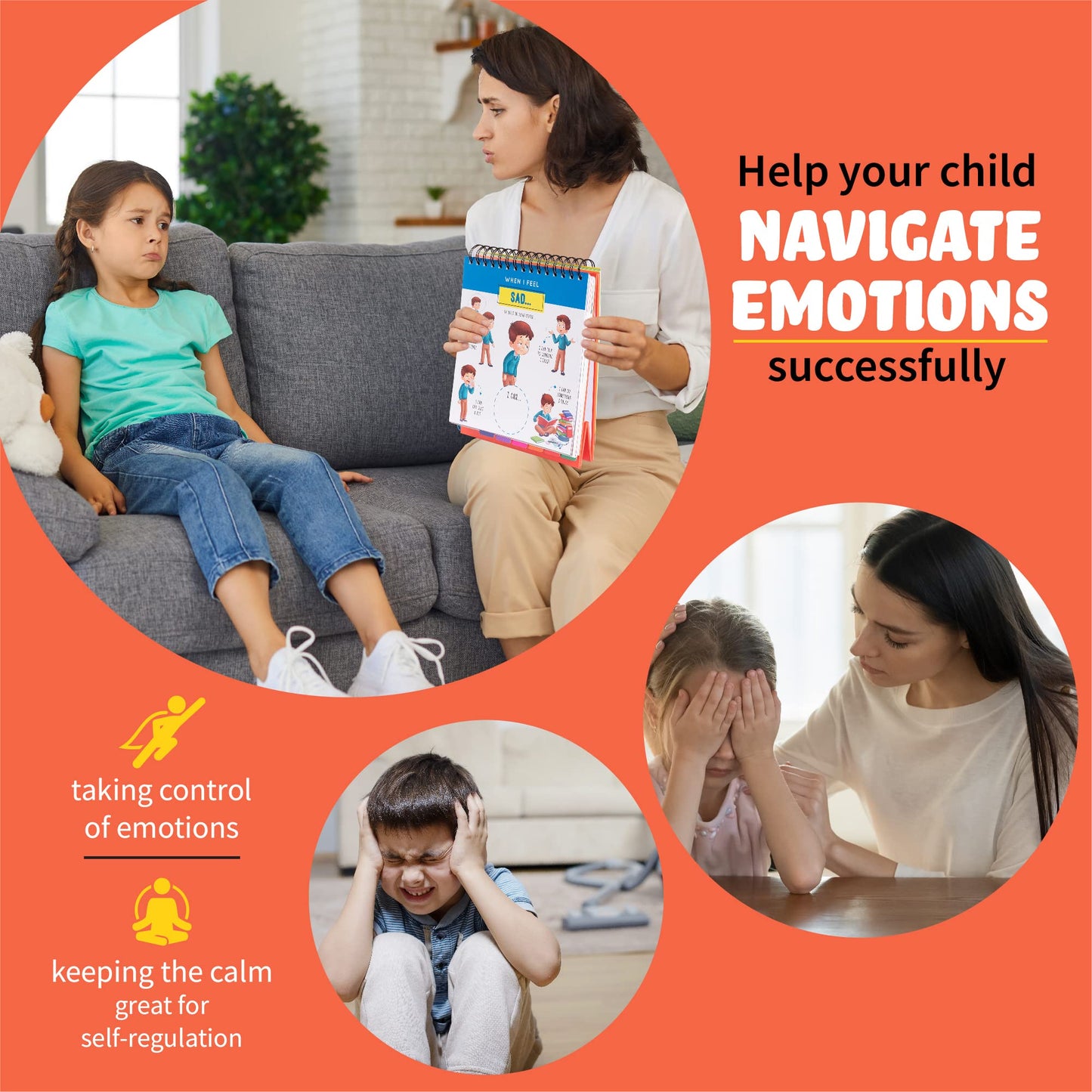 Emotion And Feeling Busy Book For Kids, Calming Corner Activity, Coping Skills, Aba Therapy Toy, Emotion Charts, Autism Adhd Too